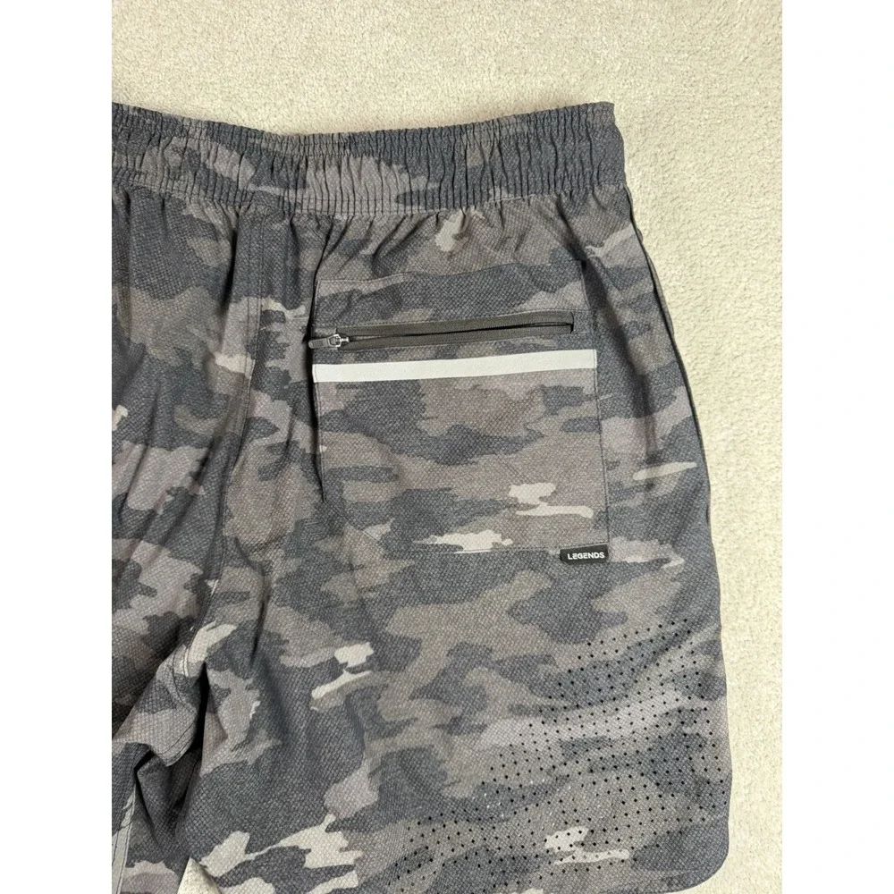 Legends Shorts Mens Large Camo Luka Lined Performance Stretch Gym Workout Active
